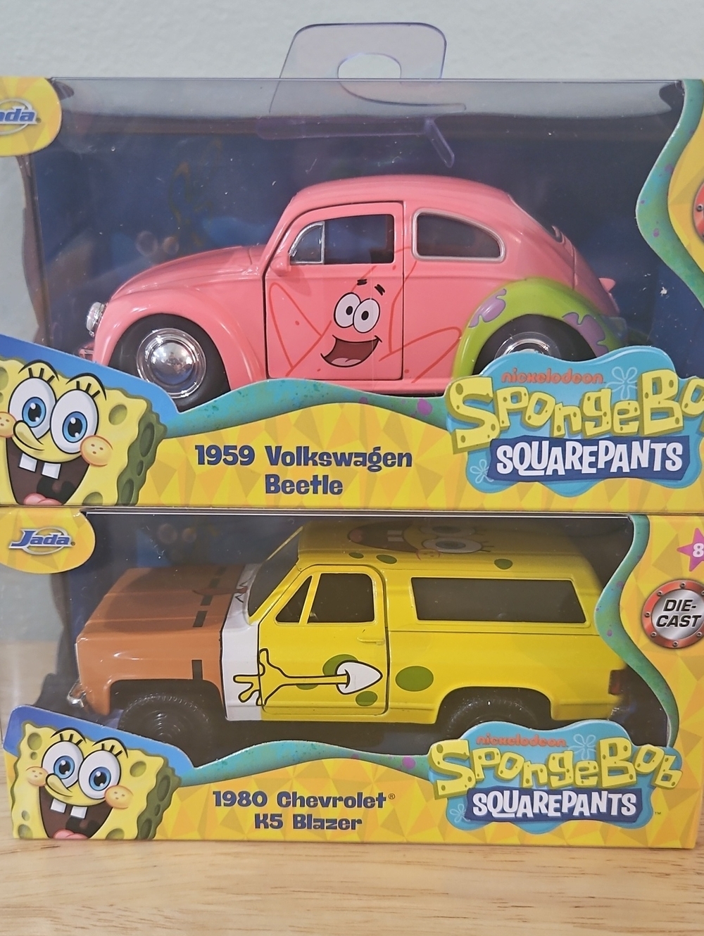 Jada SpongeBob SquarePants Patrick VW Beetle & Chevy Blazer Diecast Set